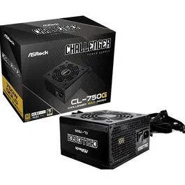 ASRock Fuente Alimentacion CL-750G PSU 750W 80 PLUS GOLD 120MM ACTIVE PFC PCI-E 5.1 (12+4pin)x1 PCI-E (6+2 pin)x4 SATA (5 pin)x4 90-UXC075-GNEAAA