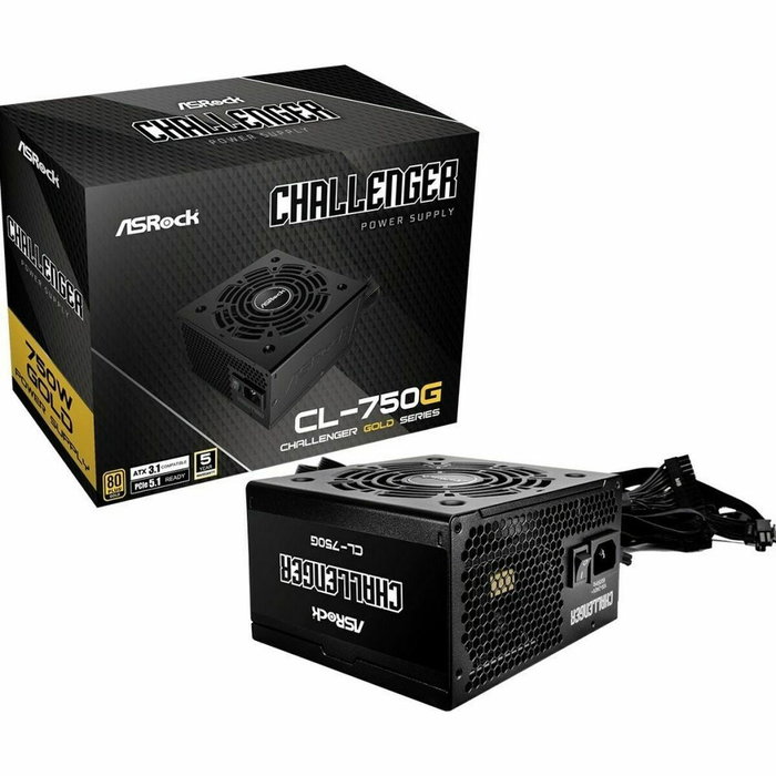 ASRock Challenger Series CL-750G 750W ATX 80 PLUS Gold Negro ASRock Challenger Series CL-750G 750W ATX 80 PLUS Gold Negro