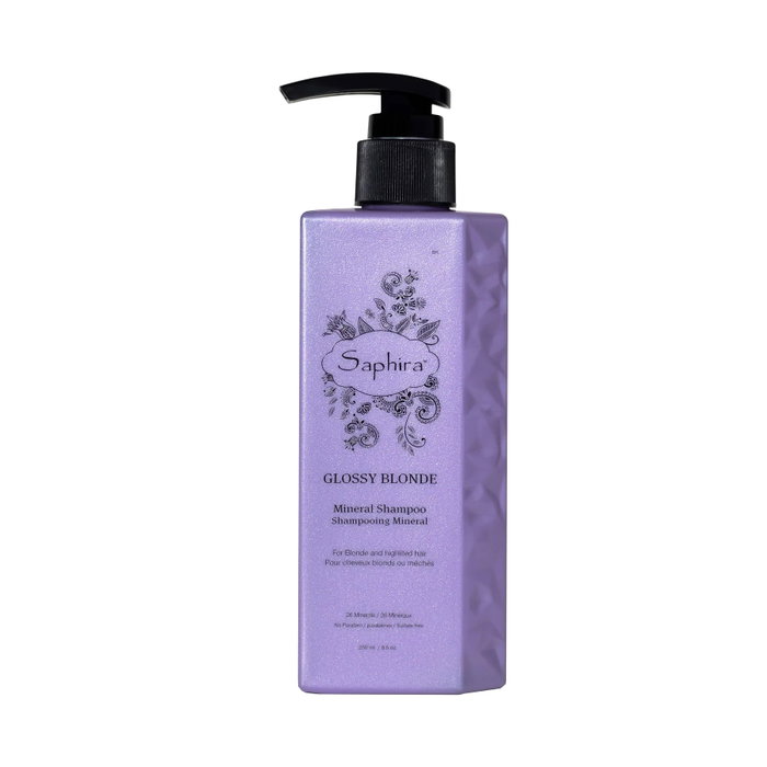 Glossy Blonde, Rico en minerales, Champú para coloración del cabello, Para cabello rubio, Blonde, 250 ml Glossy Blonde, Rico en minerales, Champú para coloración del cabello, Para cabello rubio, Blonde, 250 ml