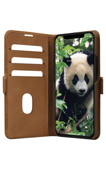 Dbramante1928 Funda cartera Copenhagen para Apple iPhone 14 Pro Max, piel de napa marrón bronceado, con soporte y protección RFID - 17 cm (6.7")