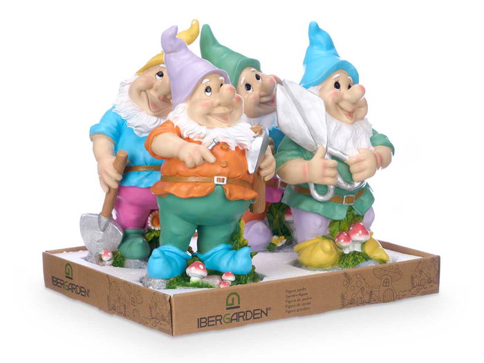 Ibergarden Figura Enano Surtidos Gr 18.5x17x42.5 cm (Set de 4)