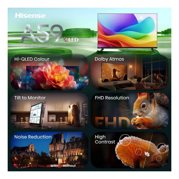 Hisense 32A59S 32 pulg. Full HD Hi-QLED Smart TV Hisense 32A59S 32 pulg. Full HD Hi-QLED Smart TV