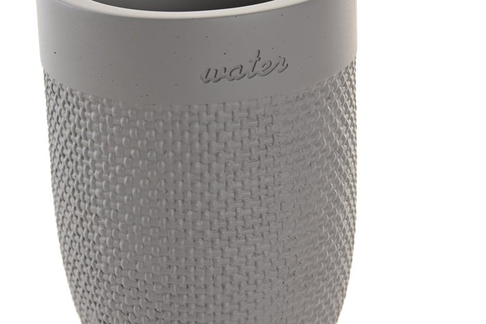 DKD Home Decor Vaso de Cemento Mate Gris 8x8x10,5 cm