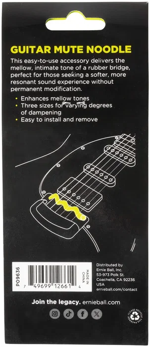 Ernie Ball Mute Noodle Muteador de Cuerdas para Guitarra Eléctrica