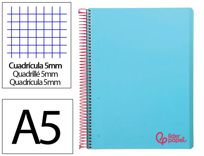 Liderpapel Cuaderno Espiral Micro Wonder A5 120 Hojas Cuadro 5mm Celeste Liderpapel Cuaderno Espiral Micro Wonder A5 120 Hojas Cuadro 5mm Celeste