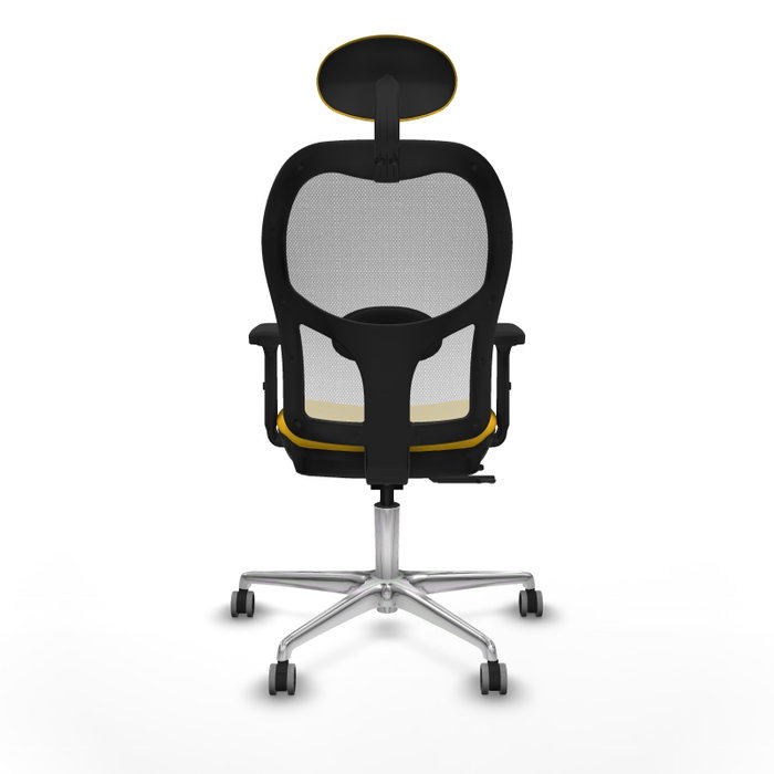 PIQUERAS Y CRESPO Silla de oficina Jorquera con mecanismo Sincro/Traslack, Amarillo y Blanco