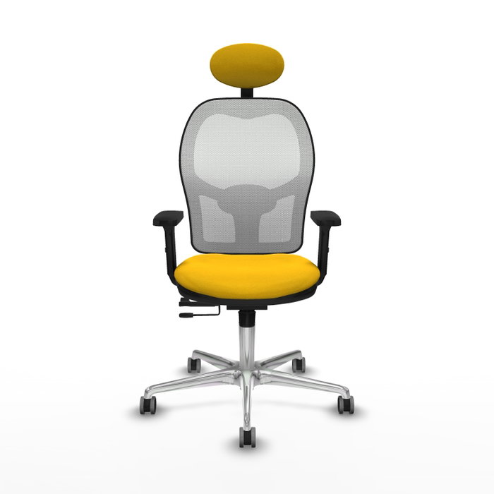 PIQUERAS Y CRESPO Silla de oficina Jorquera con mecanismo Sincro/Traslack, Amarillo y Blanco