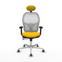 PIQUERAS Y CRESPO Silla de oficina Jorquera con mecanismo Sincro/Traslack, Amarillo y Blanco