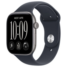 Apple Watch Series 12 46mm Aluminio Space Grey con Correa Deportiva Azul Marino S/M