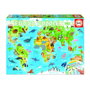 Educa Borrás Puzzle 150 Mapamundi Animales