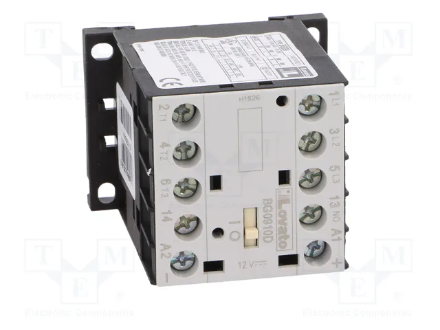 LOVATO ELECTRIC Contactor BG 3-polar 9A 12VDC LOVATO ELECTRIC Contactor BG 3-polar 9A 12VDC