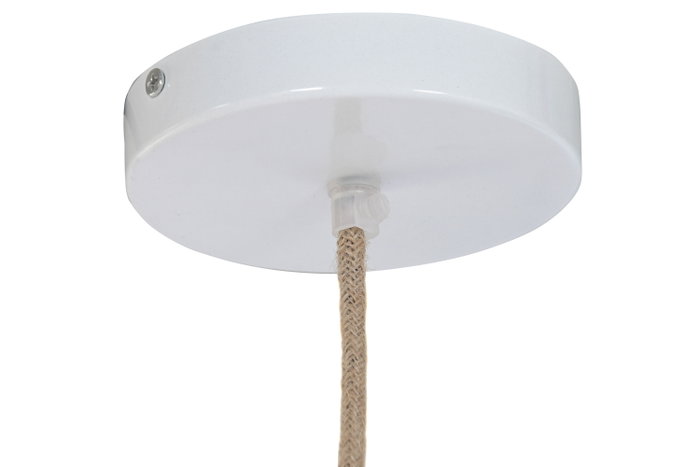 DKD Home Decor Lámpara de Techo de Yute y Metal Bordado Crudo