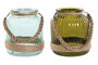 DKD Home Decor Portavelas Mediterraneo Azul Verde 20 x 21 x 18 cm 6 Unidades