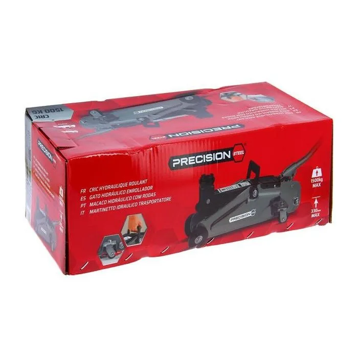 Precision Steel Gato Hidráulico con Ruedas 1.5T AUC1695901638637 Precision Steel Gato Hidráulico con Ruedas 1.5T AUC1695901638637