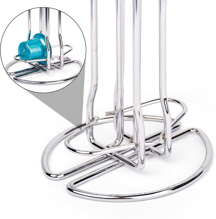 Quttin Soporte Cromado para 20 Cápsulas de Café (9.2 x 9.7 x 36.8 cm) (12 Unidades)