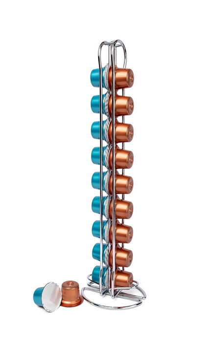 Quttin Soporte Cromado para 20 Cápsulas de Café (9.2 x 9.7 x 36.8 cm) (12 Unidades)