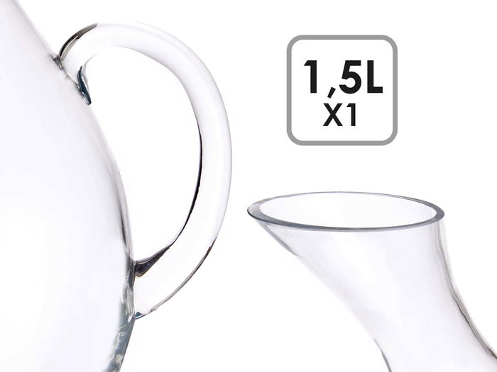 VIVALTO Decantador Inclinado 1,5L Vidrio Transparente 26 x 24.5 x 14.5 cm (Set de 6)