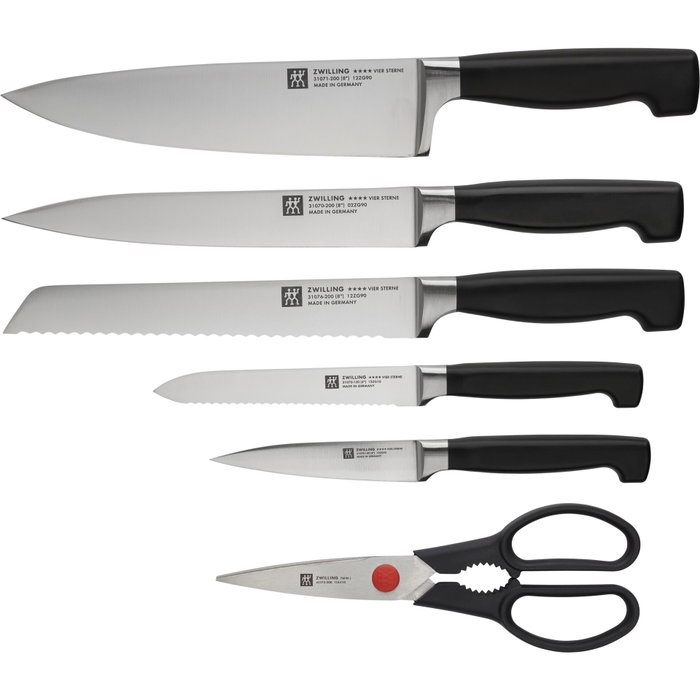 Zwilling Vier Sterne Bloque de Cuchillos 7 piezas Blanco, Autoafilable KIS-Technology