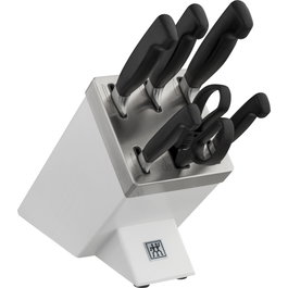 Zwilling Vier Sterne Bloque de Cuchillos 7 piezas Blanco, Autoafilable KIS-Technology