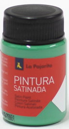 LA PAJARITA Pack de 6 botes de pintura satinada verde vivo base látex de 35 ml