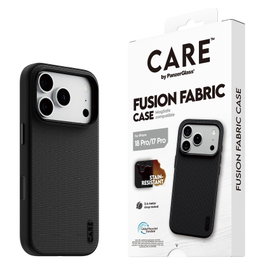 PanzerGlass CARE™ Fusion Fabric Case con MagSafe para iPhone 18 Pro y 17 Pro, Negro