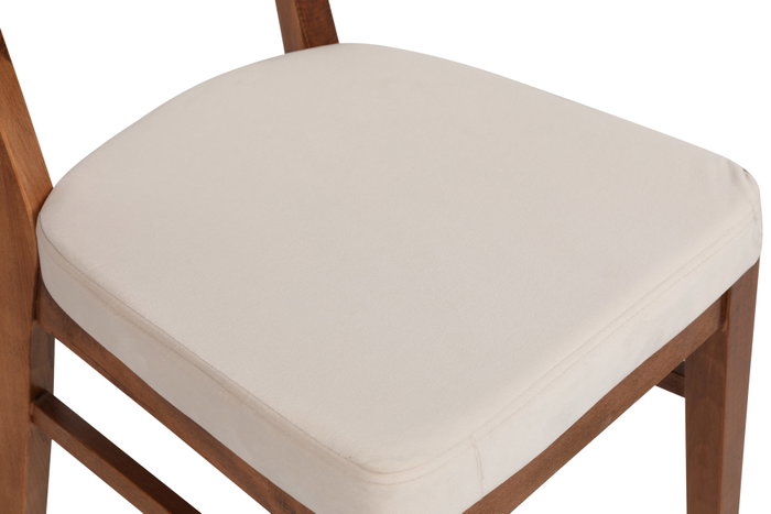 Hanah Home Juego de Sillas 760 V2 (2 Piezas) - Madera y Terciopelo, Nogal y Beige