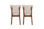 Hanah Home Juego de Sillas 760 V2 (2 Piezas) - Madera y Terciopelo, Nogal y Beige