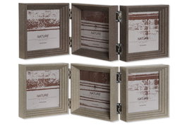 DKD Home Decor Set de 3 Marcos para Fotos 10x10 con Cristal, Surtido Beige y Marrón