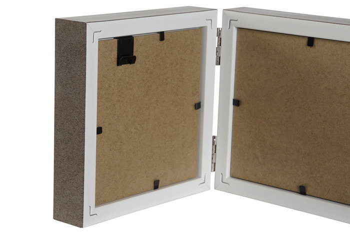DKD Home Decor Marco de Fotos 10x10 Beige y Marron Urban Set de 3 Piezas