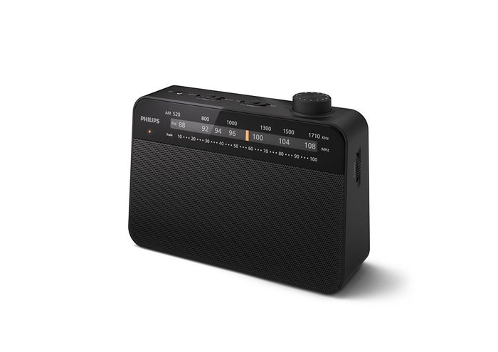 Philips TAR2509/10 Radio Portátil Analógica con Sintonía AM/FM, Pantalla Analógica, Salida para Auriculares 3.5 mm y Color Negro