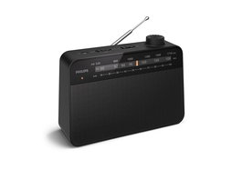 Philips TAR2509/10 Radio Portátil Analógica con Sintonía AM/FM, Pantalla Analógica, Salida para Auriculares 3.5 mm y Color Negro