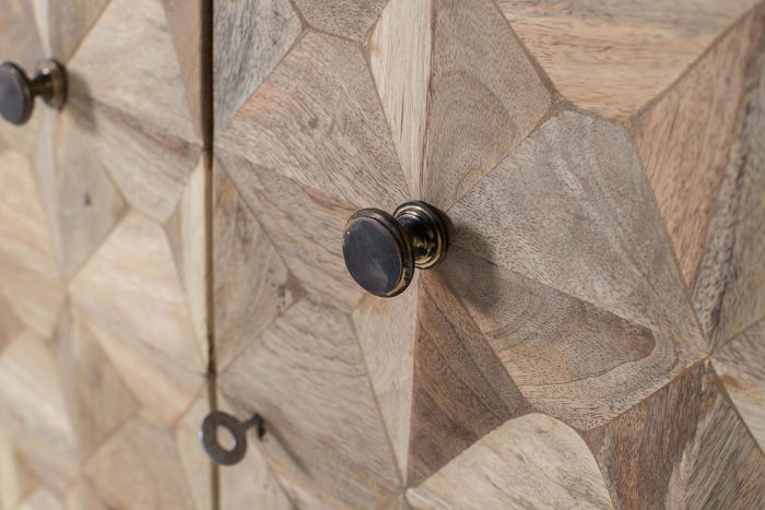 Giner y Colomer Mueble Bar con 2 Puertas, Madera de Mango, Color Natural, 11x42 cm