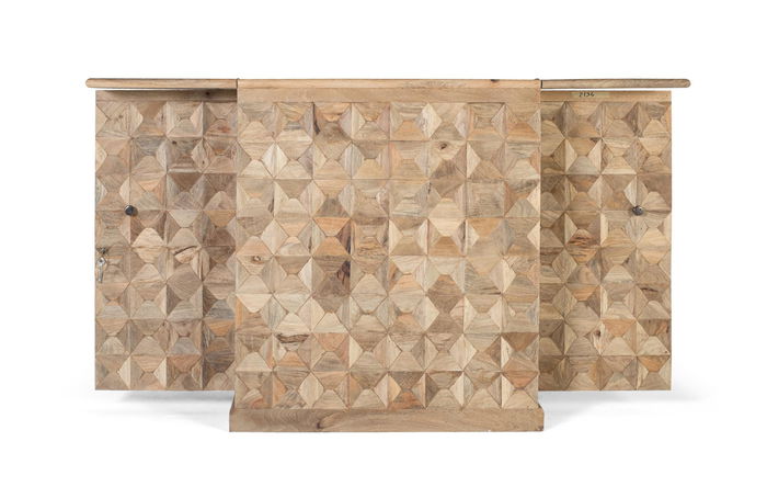 Giner y Colomer Mueble Bar con 2 Puertas, Madera de Mango, Color Natural, 11x42 cm