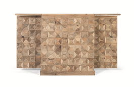 Giner y Colomer Mueble Bar con 2 Puertas, Madera de Mango, Color Natural, 11x42 cm