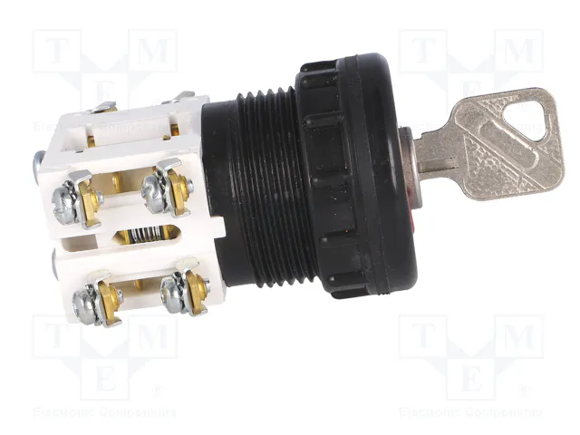 PROMET Interruptor Rotativo con Llave 30mm Rojo