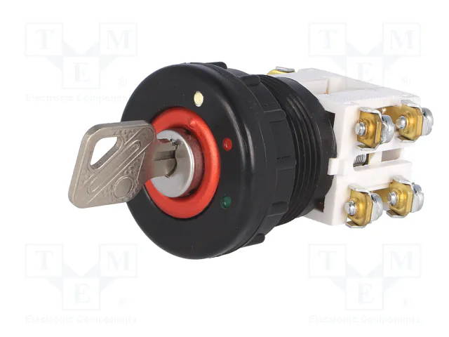 PROMET Interruptor Rotativo con Llave 30mm Rojo