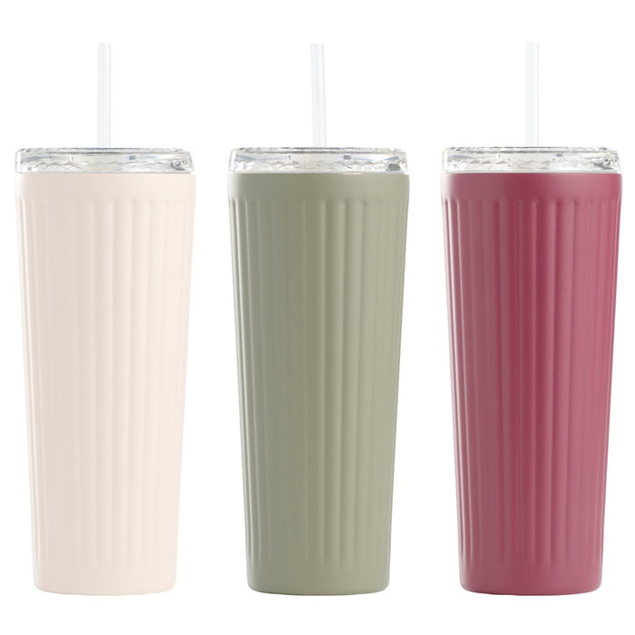 Day Mug Térmico con pajita 700 ml Acero inoxidable Silicona Plástico Colores surtidos Day Mug Térmico con pajita 700 ml Acero inoxidable Silicona Plástico Colores surtidos