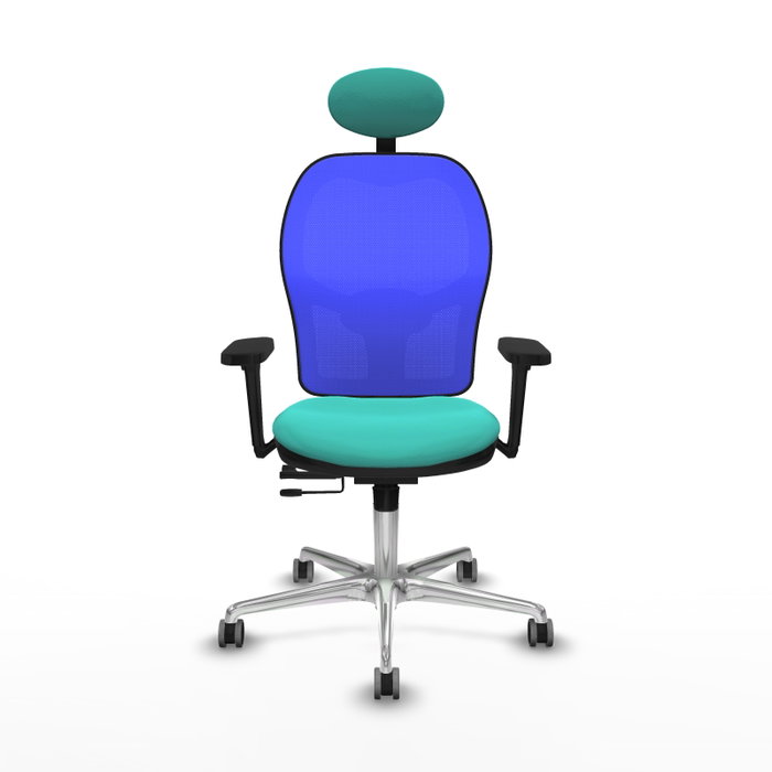 PIQUERAS Y CRESPO Silla de oficina Jorquera con mecanismo Sincro/Traslack, Azul y Turquesa