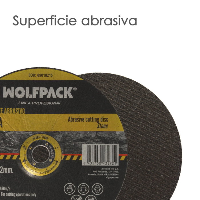 WOLFPACK LINEA PROFESIONAL Disco de Corte Abrasivo para Piedra Ø 230 x Ø 22 mm WOLFPACK LINEA PROFESIONAL Disco de Corte Abrasivo para Piedra Ø 230 x Ø 22 mm