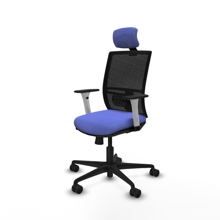 PIQUERAS Y CRESPO Silla de oficina Yunquera con mecanismo Sincro/Traslack Azul claro y Negro PIQUERAS Y CRESPO Silla de oficina Yunquera con mecanismo Sincro/Traslack Azul claro y Negro
