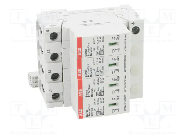 ABB OVR T1-T2 4L 12.5-275S P TS QS Limitador de sobretensiones Tipo 1+2 de 4 polos