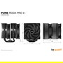 Be Quiet! PURE ROCK PRO 3 Black Refrigerador de aire doble ventilador para procesador, 2000 RPM, 250W TDP, Negro