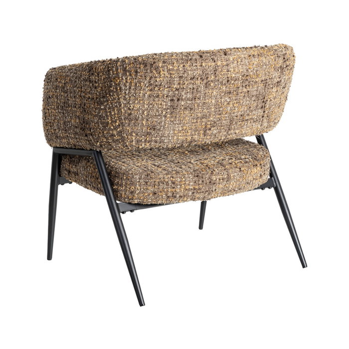 Sillón Jaspeado Marrón Tejido-Metal 71 X 70 X 75 cm (Set de 2)