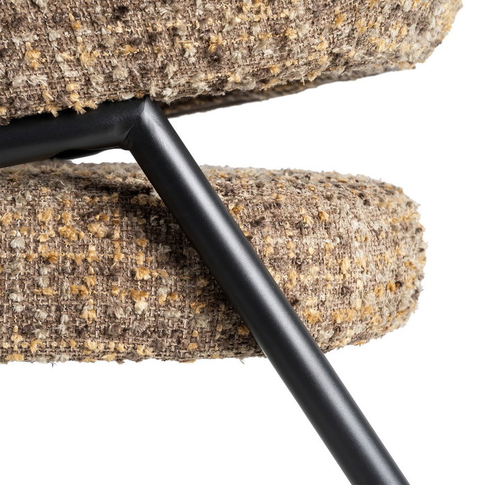 Sillón Jaspeado Marrón Tejido-Metal 71 X 70 X 75 cm (Set de 2)