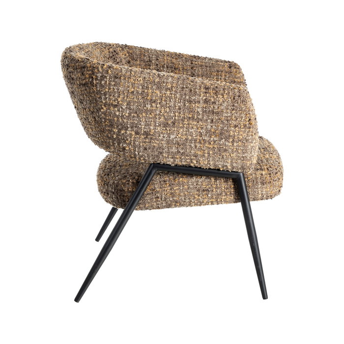 Sillón Jaspeado Marrón Tejido-Metal 71 X 70 X 75 cm (Set de 2)