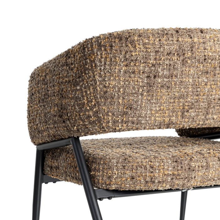 Sillón Jaspeado Marrón Tejido-Metal 71 X 70 X 75 cm (Set de 2)