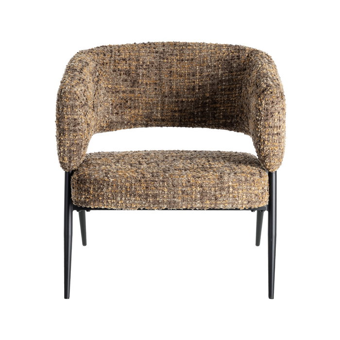 Sillón Jaspeado Marrón Tejido-Metal 71 X 70 X 75 cm (Set de 2)