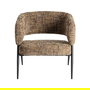 Sillón Jaspeado Marrón Tejido-Metal 71 X 70 X 75 cm (Set de 2)