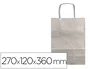 Q-connect Bolsa kraft plata con asa retorcida 270x120x360 mm