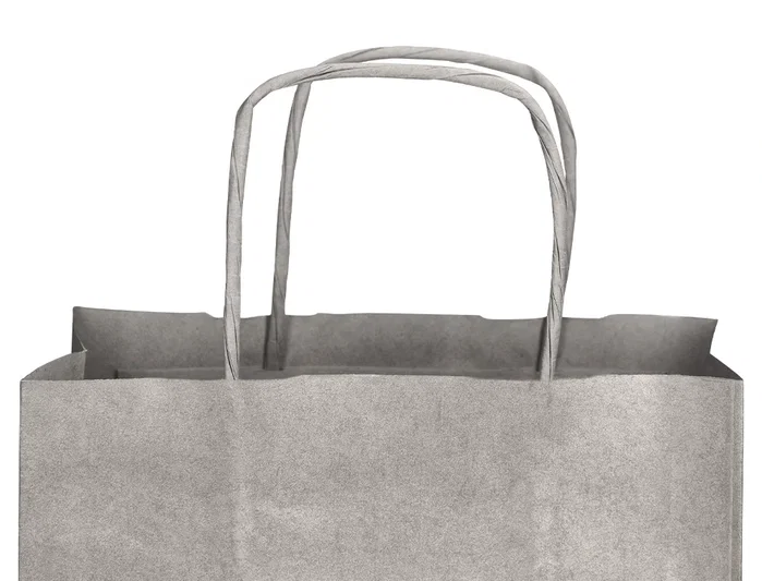 Q-connect Bolsa kraft plata con asa retorcida 270x120x360 mm